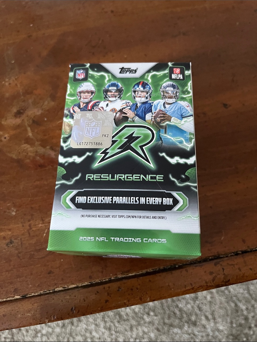 Topps Resurgence NFL Trading Cards Box with nfl and mlb cards.